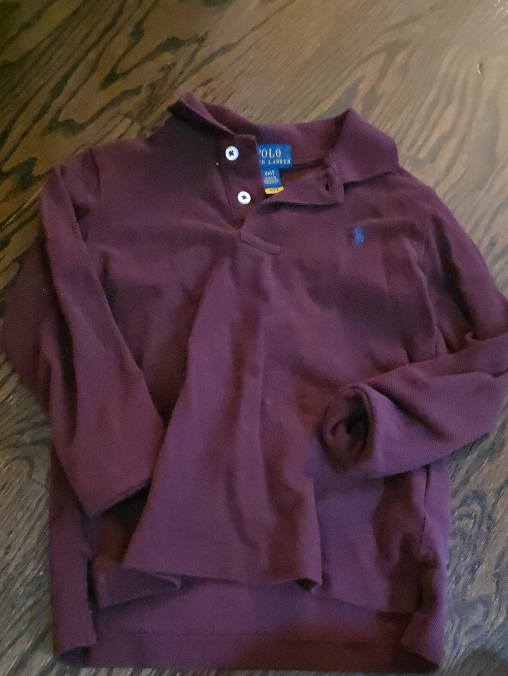 Polo by Ralph Lauren Kids Long-Sleeve Polo in Burgundy